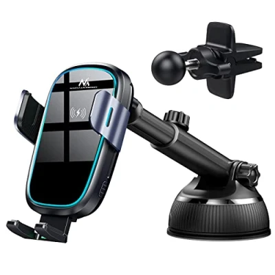 Afbeelding van Maclean telefoonhouder met Qi draadloze/inductieve lader 5W/7.5W/10W/15W telefoons 4.7 6.7&quot;