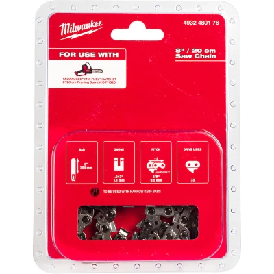 Afbeelding van Milwaukee 20 cm/ 8&quot; saw chain 3/8&quot; x 1.1 M18 FHS Ketting tbv kettingzaag cm voor FHS20 4932480176