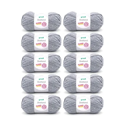 Afbeelding van Gründl Shetland wol (modieus en zacht breigaren van 80% polyacryl 20% wol, 100 g/170 m, naalddikte: 7 8, 10 x g), grijs, 55 40 cm