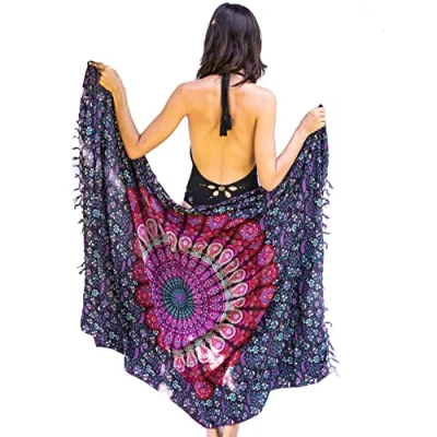 Afbeelding van Strand Sarong voor Dames Boho Chic Mandala Pareo Bikini Bedekken Badpak Sjaal