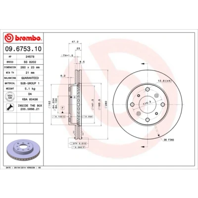 Afbeelding van Brembo Remschijf 09.6753.10