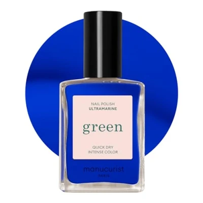 Afbeelding van MANUCURIST Green elektrische blauwe nagellak Klassieke 9 Free Veganistisch en biologisch gebaseerd (72%) Professionele manicure 15 ml (Ultramarine)