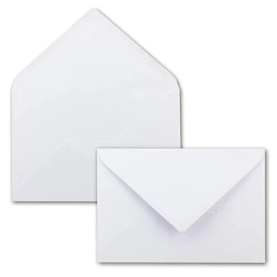 Afbeelding van Enveloppen, DIN B6, wit, puntklep, 180 x 125 mm, 120 g/m², natte plakrand zonder venster