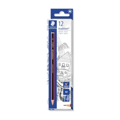 Afbeelding van STAEDTLER 110 4H VE potlood traditie (verhoogde breukvastheid, zeskantvorm, hoge kwaliteit, 12 potloden in kartonnen etui, hardheid 4H)