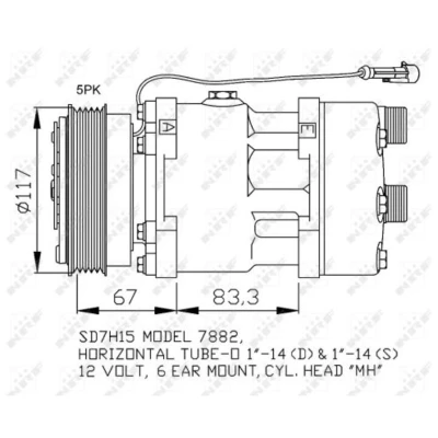 Afbeelding van Compressor, airconditioning NRF 32779