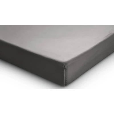 Afbeelding van Satijnen Hoeslaken Grijs 160x200 cm Primaviera Deluxe Dekbed Discounter.nl