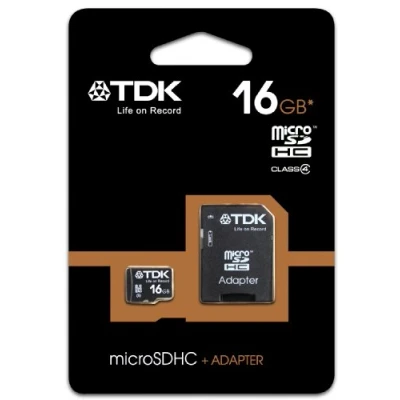 Afbeelding van TDK microSDHC 16GB + Adapter