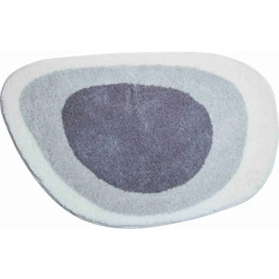 Afbeelding van Grund Badmat, Ultrazacht en absorberend, Antislip, 5 jaar garantie, LAKE, WC sjabloon o.A. 50x75 cm, Zilver grijs