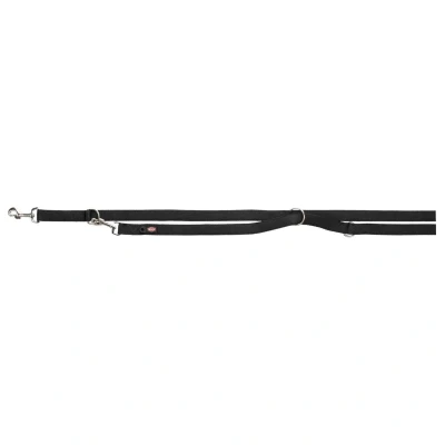 Afbeelding van Trixie Hondenriem Premium Dubbelgestikt Verstelbaar Zwart 200X1 CM (396185)