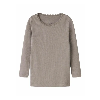 Afbeelding van NAME IT MINI longsleeve rib gebreid grijs