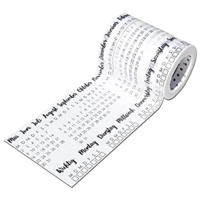 Afbeelding van Papierdrachen 5 Washi tapes voor je bullet journal, handbelettering, weekdagen eenvoudig opplakken, to do doe het zelf, weekplanning, taken, ideaal beginners en professionals, zwart, 2, set 7