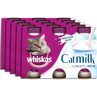Afbeelding van 15x Whiskas Kattenmelk Flesje 200 ml