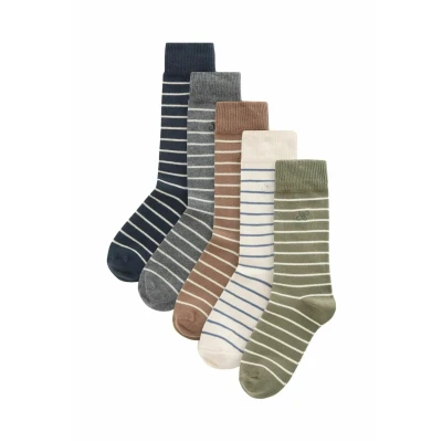Afbeelding van Next 5 PACK Regular FIT Sokken, Heren, Maat: 43 45, Neutral stripe