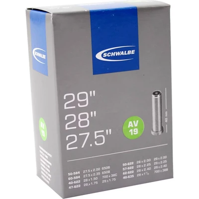 Afbeelding van Schwalbe Binnenband AV19 autoventiel BikeTotaal.nl Zwart