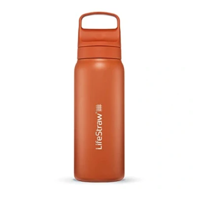 Afbeelding van Lifestraw Go 2.0 Stalen Waterfles met Filter 700ml Kyoto Orange