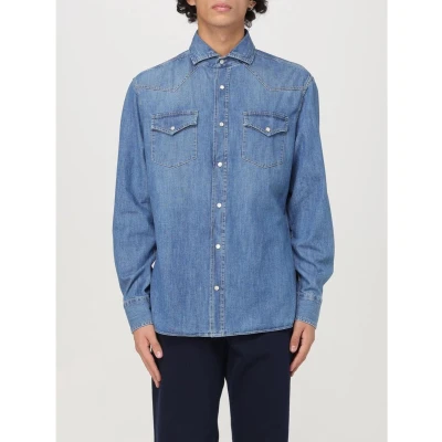 Afbeelding van Denim Long Sleeve Shirt with Front Pockets and Button Closure
