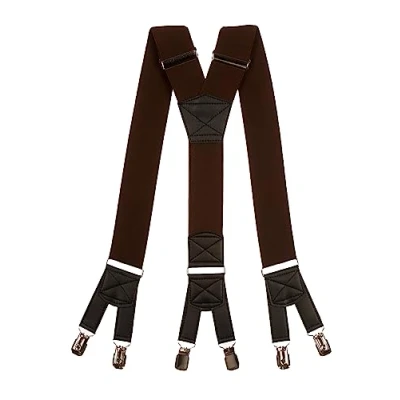 Afbeelding van Olata Heren Extra Brede Heavy Duty Y Vorm Bretels met 6 clips ontwerp 5 cm. Bruin
