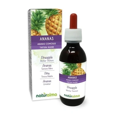 Afbeelding van Ananas (Ananas comosus of sativus) stengels van fruit Alcoholvrije moedertinctuur Naturalma Vloeibaar extract druppels 120 ml Voedingssupplement Veganistisch