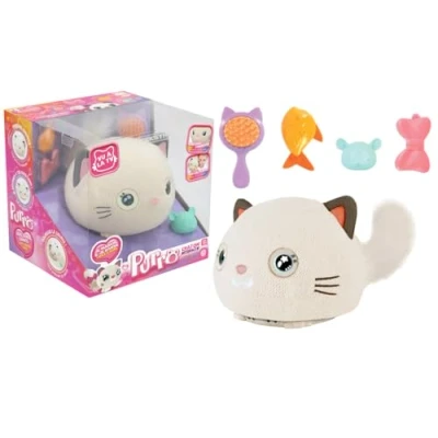 Afbeelding van MGM JOUET Purro Slimme Interactieve Kat 110870 Reageert op Aanrakingen en Geluiden Wit Miauwt Spint Teksta Speelgoed voor Kinderen Kitten Robot Vanaf 5 jaar