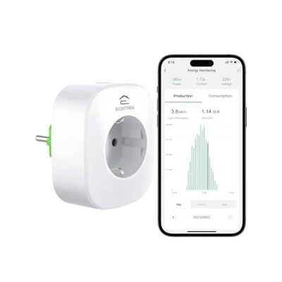 Afbeelding van EIGHTREE Smart stopcontact voor balkonkrachtcentrale, Alexa stopcontact, Home wifi accessoires, stroomverbruik meten, tijdschema, externe toegang, werkt met Alexa, Google
