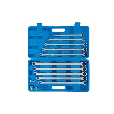 Afbeelding van Blue Spot Tools 04307 10 delige professionele extra lange metrische ratelsleutel en adapterset (8 19 mm)