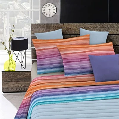 Afbeelding van Sogni e Capricci Fantasie Bed Sheet Set in Printed Microfiber, Rainbow, dubbel