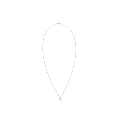 Afbeelding van Elli Letter A Initials Ketting silvercooured, Dames, Maat: 45, Silver cooured