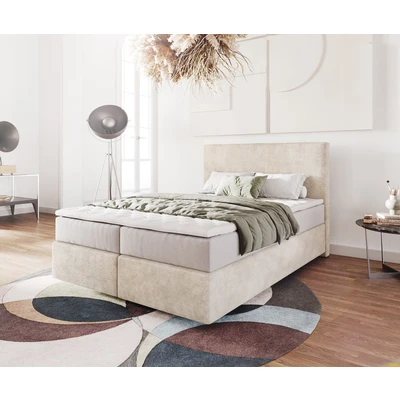 Afbeelding van Boxspringbed Dream Well Cord Beige 140x200 cm met Pocketveringmatras en Topper