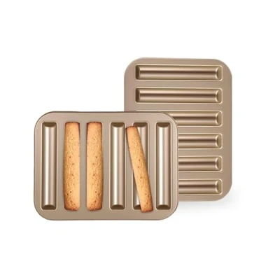Afbeelding van Gurlideo Koolstofstaal Cake Brood Schimmel Financier Bakpan 6 Holte