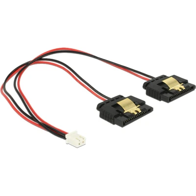 Afbeelding van Delock kabel Power 2 pin female &gt; x SATA 15 (5 V) metaal