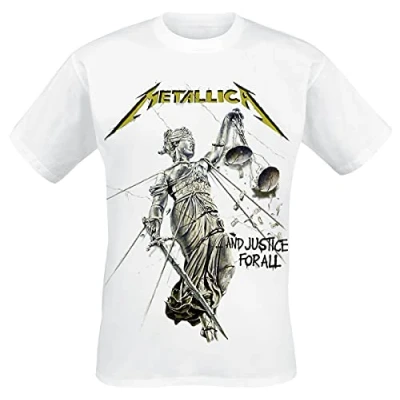 Afbeelding van Metallica Heren Tshirt M And Justice For All Wit