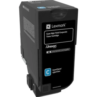 Afbeelding van Lexmark 74C2HC0 Toner Cyaan Hoge capaciteit