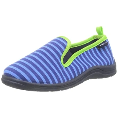 Afbeelding van Playshoes Pantoffels Gestreept Junior Blauw/groen Maat 22/23