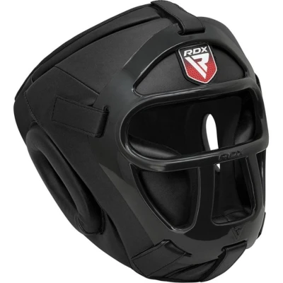 Afbeelding van RDX Sports T1 Hoofdbeschermer Met Verwijderbare Gezichtskooi Zwart Small Kleur: Boksen Boks Bescherming Bokshelm