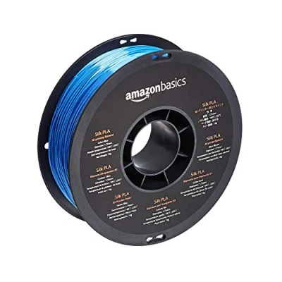 Afbeelding van Amazon Basics, 3D printerfilament, PLA, 1,75 mm, spoel van 1 kg, zijdeachtig blauw