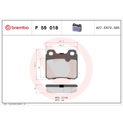 Afbeelding van Brembo Remblokset P 59 018
