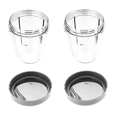 Afbeelding van Set van 2 kopjes 18 oz met reservedeksel voor Nutribullet 600 W/900 W mixer