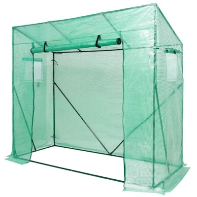 Afbeelding van Yorbay Foliekas voor tomaten, met roosterfolie en verre tuin om te kweken, schuin dak, groen, 200 x 80 173/143 cm (l b h), herbruikbaar