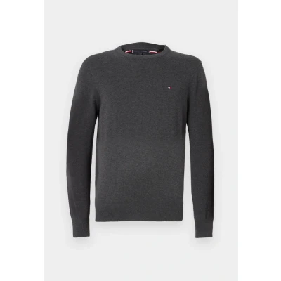 Afbeelding van Tommy Hilfiger Heren Essential SSNL katoen ronde hals MW0MW39999 pullover trui, grijs, L, Grijs (Donker Hei), L