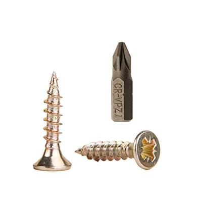 Afbeelding van 1000 stuks verzinkte stalen houtschroeven 2,5 x 12 mm, Pozi aandrijfkopschroeven, bevestigingsmiddelen, verzonken, spaanplaatschroeven (1000)