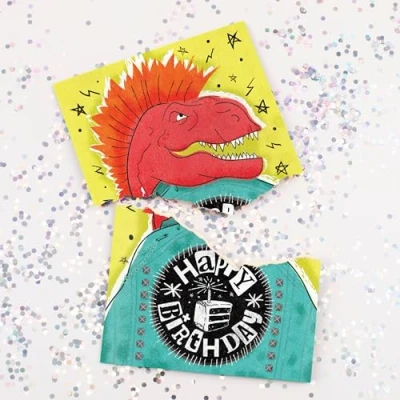 Afbeelding van Punk Rock Verjaardag Kaart Grappige Verjaardags Nonstop muziek &amp; Glitters!