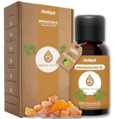 Afbeelding van DasXgut Biologische wierookolie 30 ml [100% natuurzuiver] pure geurolie parfumkwaliteit duurzame wilde groei Frankincense Oil E5004119
