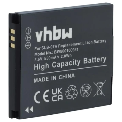 Afbeelding van vhbw Accu compatibel met Samsung ST45, ST 45 camera Digicam DSLR (550mAh, 3.6V, Li Ion)