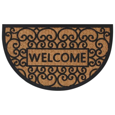 Afbeelding van vidaXL Deurmat halfrond 45x75 cm rubber en kokosvezel