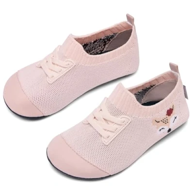 Afbeelding van IceUnicorn Pantoffels voor kinderen, ademende pantoffels, licht, antislip, kleine huisschoenen jongens en meisjes, Naakt roze, 24/25 EU