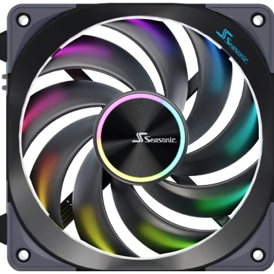 Afbeelding van Seasonic MagFlow 1225PWM ARGB 120 PC ventilator Zwart (b x h d) 124.2 120.4 26.6 mm