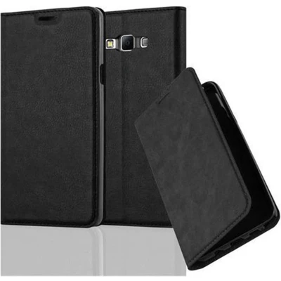 Afbeelding van Cadorabo Hoesje geschikt voor Samsung Galaxy A7 2015 in ZWARTE NACHT Beschermhoes Case magnetische sluiting Cover
