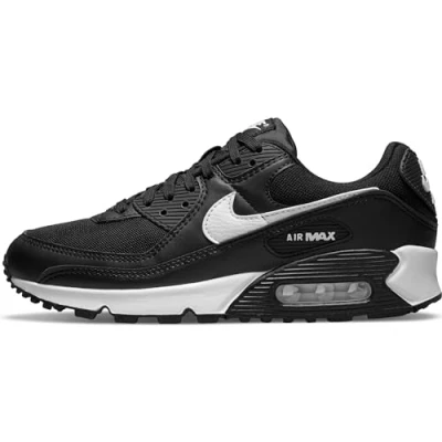 Afbeelding van Nike Sportswear W AIR MAX 90 Sneakers laag, Dames, Maat: 42, Black/white Imitatieleer/ textiel