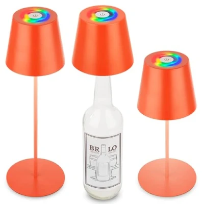 Afbeelding van BRILONER Calida Oplaadbare Tafellamp dimbaar voor binnen en buiten 3 in 1 RGBW IP44 snoerloze hoogte verstelbaar 36 x Ø 10,5 cm oranje