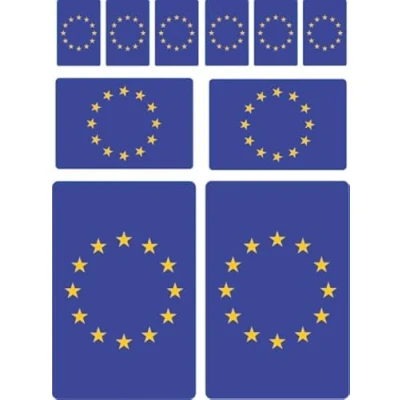 Afbeelding van 10 stuks vlaggen stickers Europa set autostickers offsetdruk